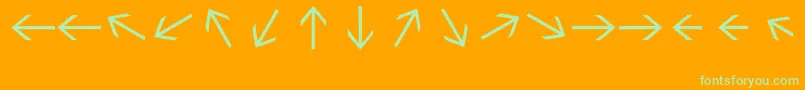 Sebastianarrrowstexttext Font – Green Fonts on Orange Background