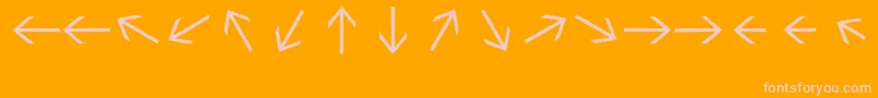 Sebastianarrrowstexttext Font – Pink Fonts on Orange Background
