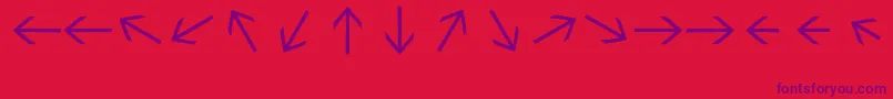 Sebastianarrrowstexttext Font – Purple Fonts on Red Background