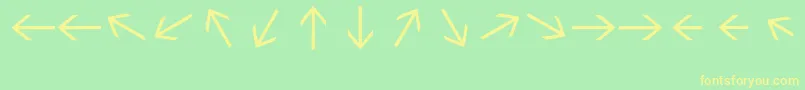 Więcej informacji o czcionce Sebastianarrrowstexttext Czcionka Sebastianarrrowstexttext – żółte czcionki na zielonym tle
