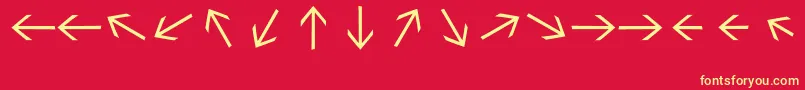 Sebastianarrrowstexttext Font – Yellow Fonts on Red Background