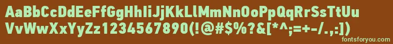 Шрифт PfdintextcondproXblack – зелёные шрифты на коричневом фоне
