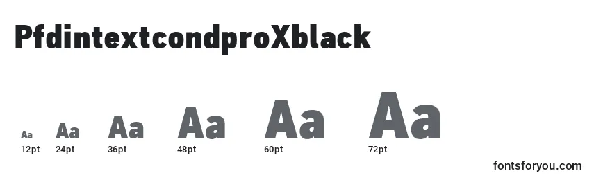 Размеры шрифта PfdintextcondproXblack
