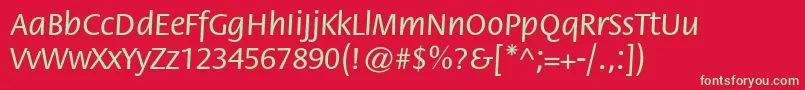 FlorastdMedium Font – Green Fonts on Red Background