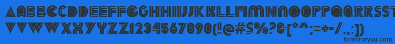 DekalInline Font – Black Fonts on Blue Background