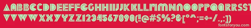 フォントDekalInline – 赤い背景に緑の文字