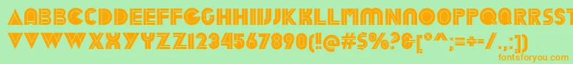 Шрифт DekalInline – оранжевые шрифты на зелёном фоне