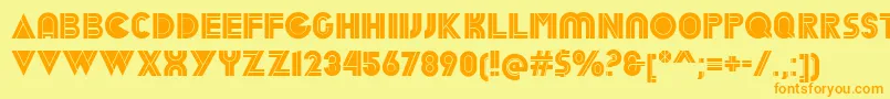 DekalInline Font – Orange Fonts on Yellow Background