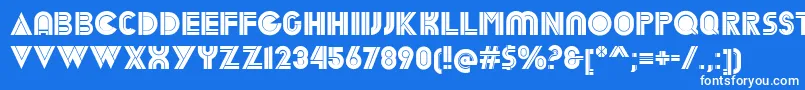 フォントDekalInline – 青い背景に白い文字