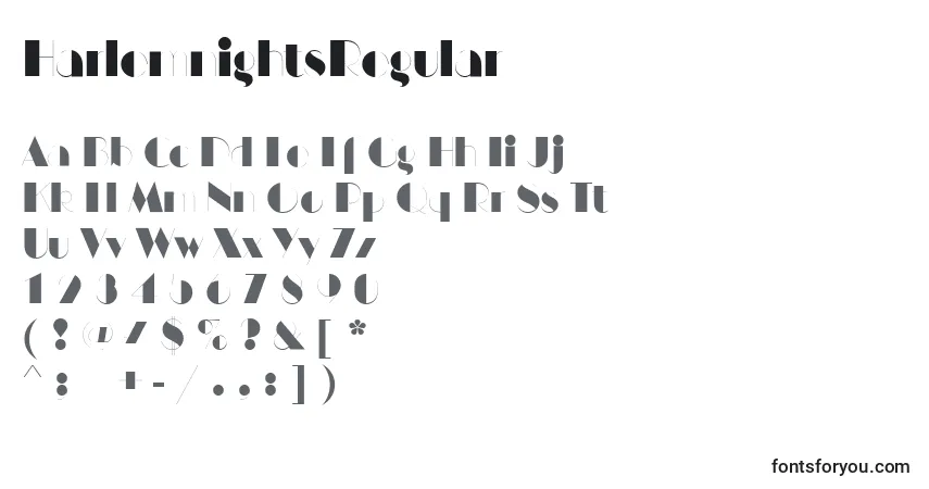 HarlemnightsRegular Font – alphabet, numbers, special characters