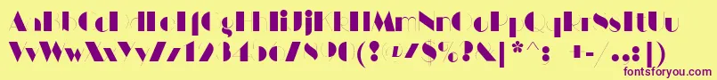 HarlemnightsRegular Font – Purple Fonts on Yellow Background