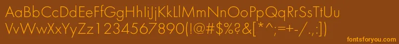 Futuralightc Font – Orange Fonts on Brown Background