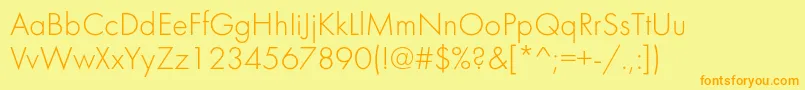 Futuralightc Font – Orange Fonts on Yellow Background