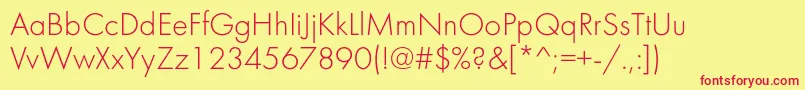 Futuralightc Font – Red Fonts on Yellow Background