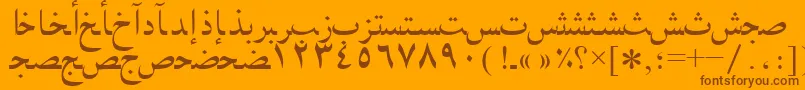 Arabicnaskhssk Font – Brown Fonts on Orange Background