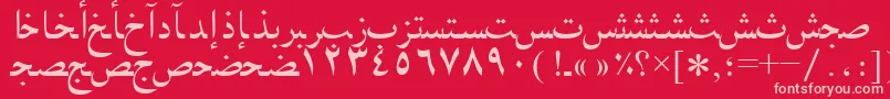 Arabicnaskhssk Font – Pink Fonts on Red Background