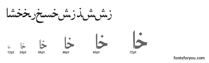 Größen der Schriftart Arabicnaskhssk