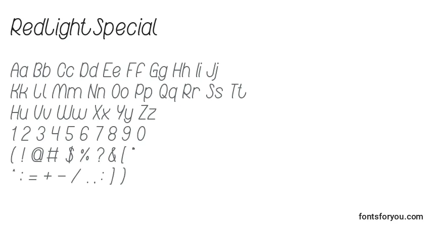 Шрифт RedLightSpecial – алфавит, цифры, специальные символы