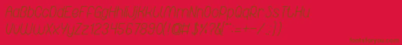 RedLightSpecial-Schriftart – Braune Schriften auf rotem Hintergrund