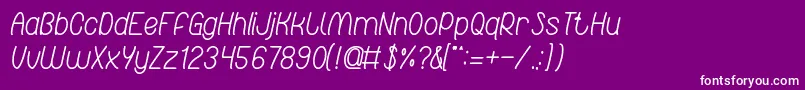 フォントRedLightSpecial – 紫の背景に白い文字