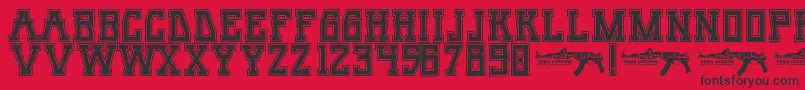 UmarSlabCollege Font – Black Fonts on Red Background