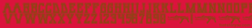 UmarSlabCollege Font – Brown Fonts on Red Background