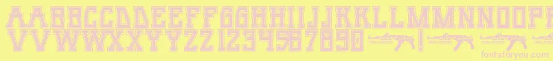 UmarSlabCollege Font – Pink Fonts on Yellow Background