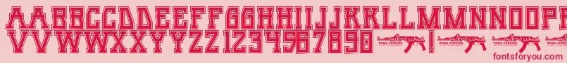 UmarSlabCollege Font – Red Fonts on Pink Background