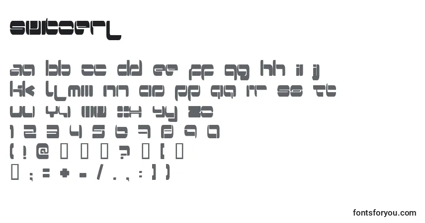 A fonte Switzerl – alfabeto, números, caracteres especiais
