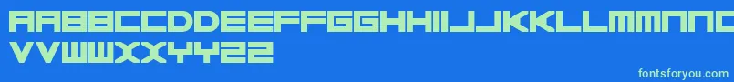 BasicaSoloLetrasParaDafontLista Font – Green Fonts on Blue Background