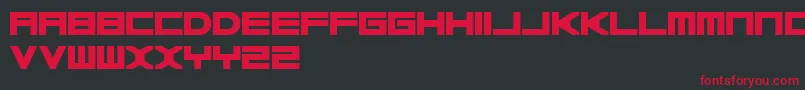 BasicaSoloLetrasParaDafontLista Font – Red Fonts on Black Background
