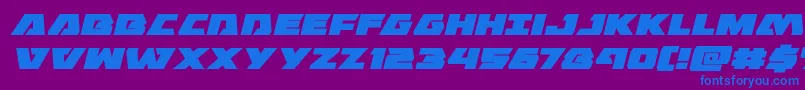 Eaglestrikeexpandital Font – Blue Fonts on Purple Background