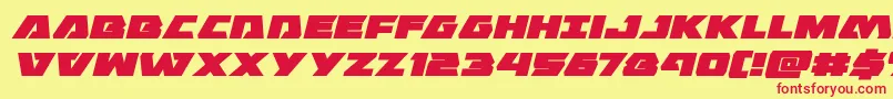 Eaglestrikeexpandital Font – Red Fonts on Yellow Background