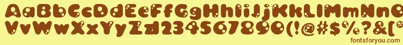 Bambina ffy Font – Brown Fonts on Yellow Background