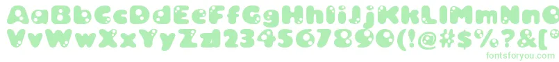 Fonte Bambina ffy – fontes verdes em um fundo branco