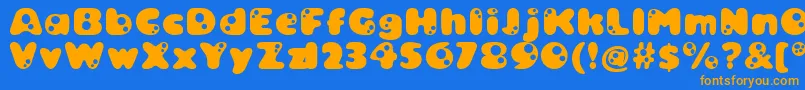 Bambina ffy Font – Orange Fonts on Blue Background