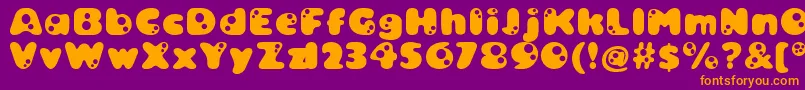 Czcionka Bambina ffy – pomarańczowe czcionki na fioletowym tle