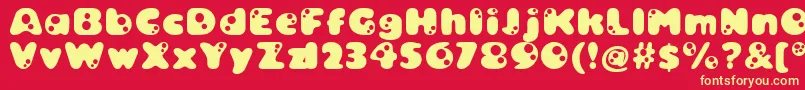 Bambina ffy Font – Yellow Fonts on Red Background