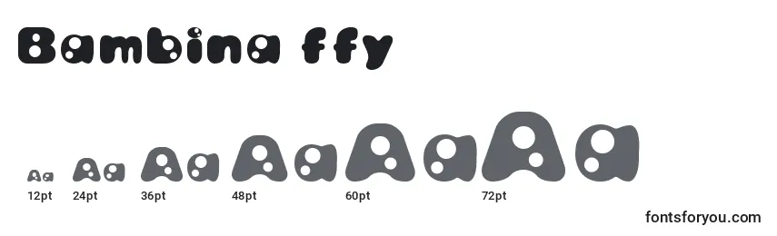 Размеры шрифта Bambina ffy