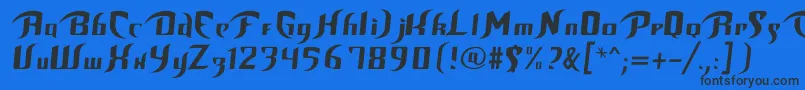 Bop Font – Black Fonts on Blue Background