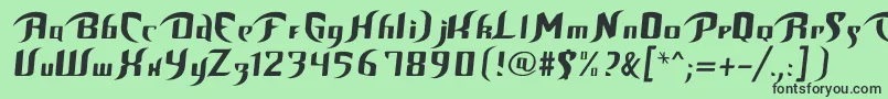 フォントBop – 緑の背景に黒い文字