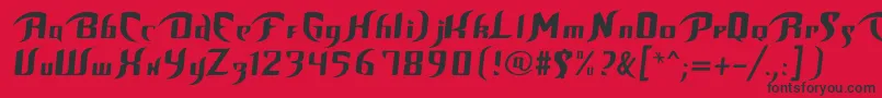 フォントBop – 赤い背景に黒い文字