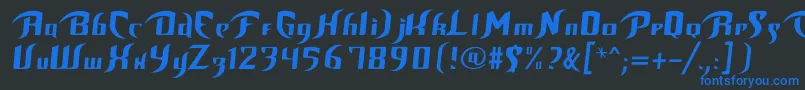 Bop Font – Blue Fonts on Black Background