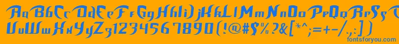 フォントBop – オレンジの背景に青い文字