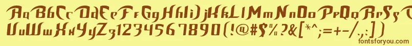 Шрифт Bop – коричневые шрифты на жёлтом фоне