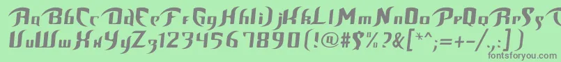 フォントBop – 緑の背景に灰色の文字