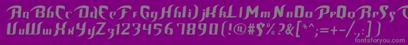 フォントBop – 紫の背景に灰色の文字