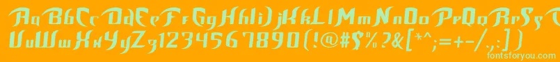 フォントBop – オレンジの背景に緑のフォント