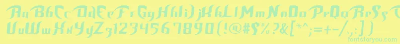 Bop Font – Green Fonts on Yellow Background