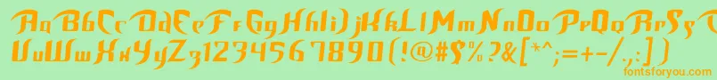 Bop Font – Orange Fonts on Green Background